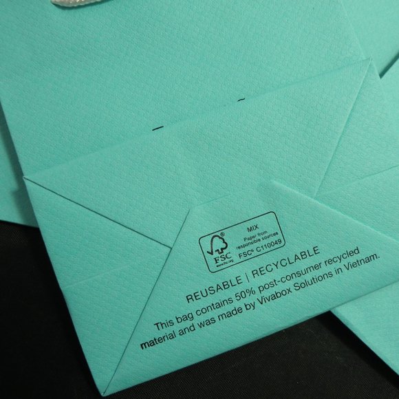 LOT of 4 Small Tiffany & Co. Blue Paper Bags NEW 6" x 5" T& Co. With Handles - Picture 5 of 6